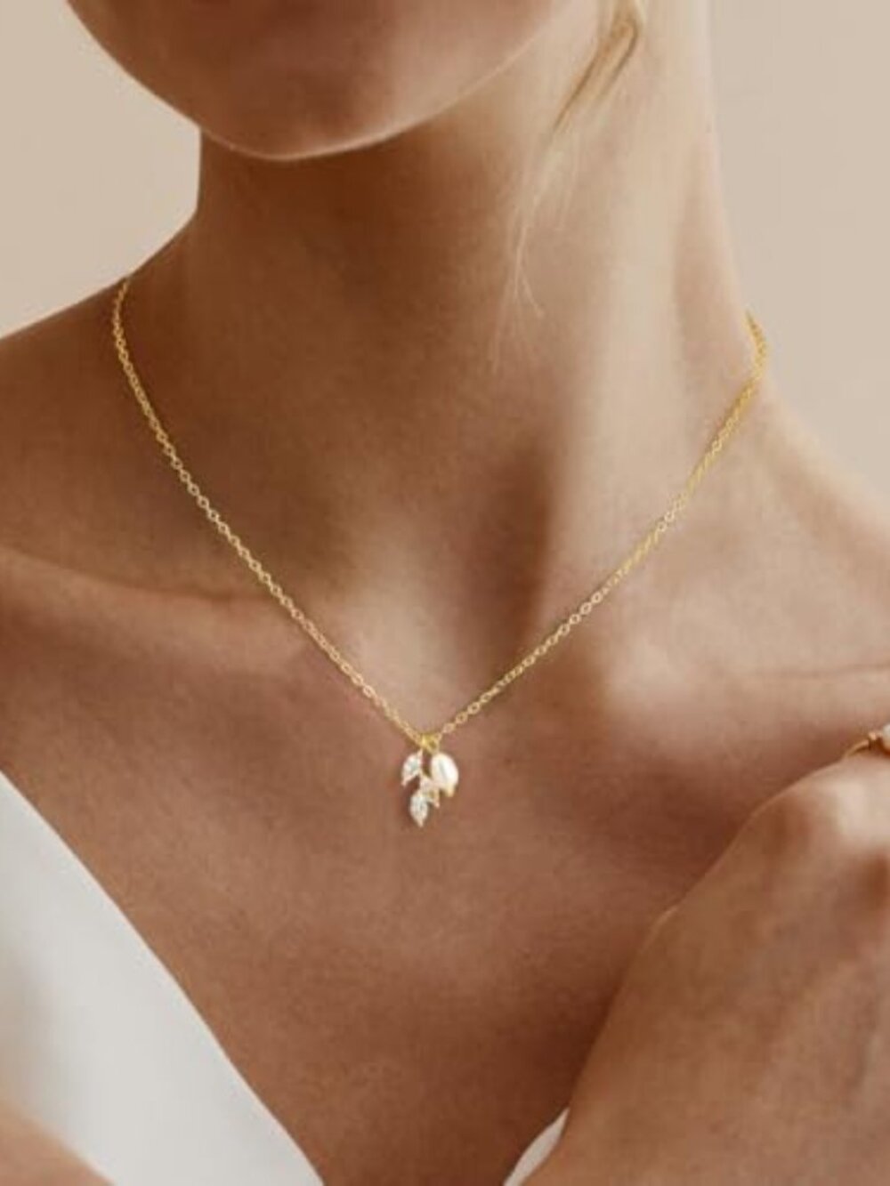 New - Pearl Necklace‎ for Women Trendy,14k Gold Plated Necklace Dainty Wedding